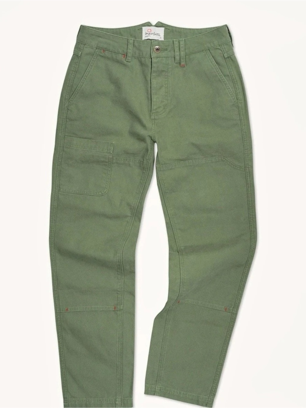 Imperfects Courier Pant Sharp Fit Olive Cotton Workwear Pants